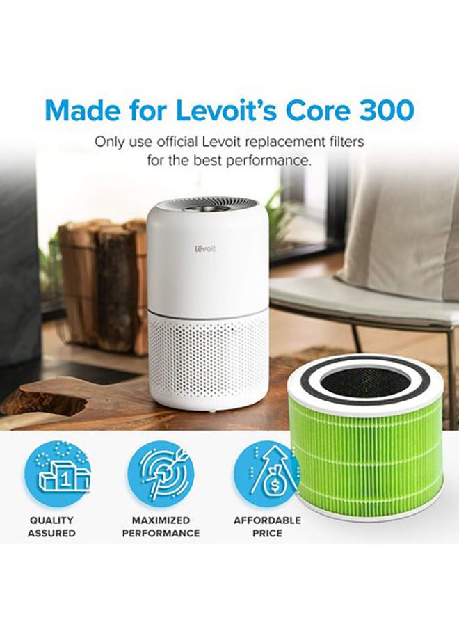 LEVOIT Core 300S True HEPA 3-Stage Mold and Bacteria Replacement Filter Core 300-RF-MB Green