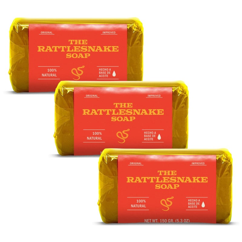 YERBERO  3 Pack  The Rattlesnake Soap 150gr Each  Hecho a Base de Aceite 53 oz Big Size  Made in Mexico