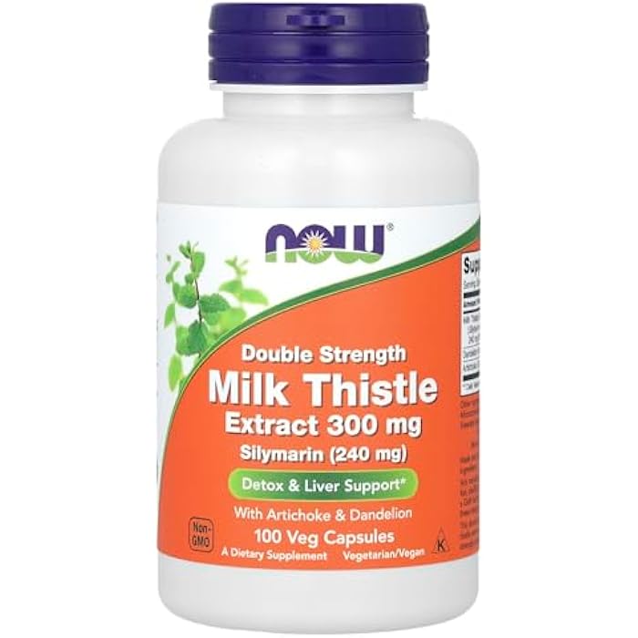 Now Foods - Silymarin Milk Thistle with Artichoke and Dandelion Double Strength 300 mg. - 100 Vegetable Capsule(s) - Image 1