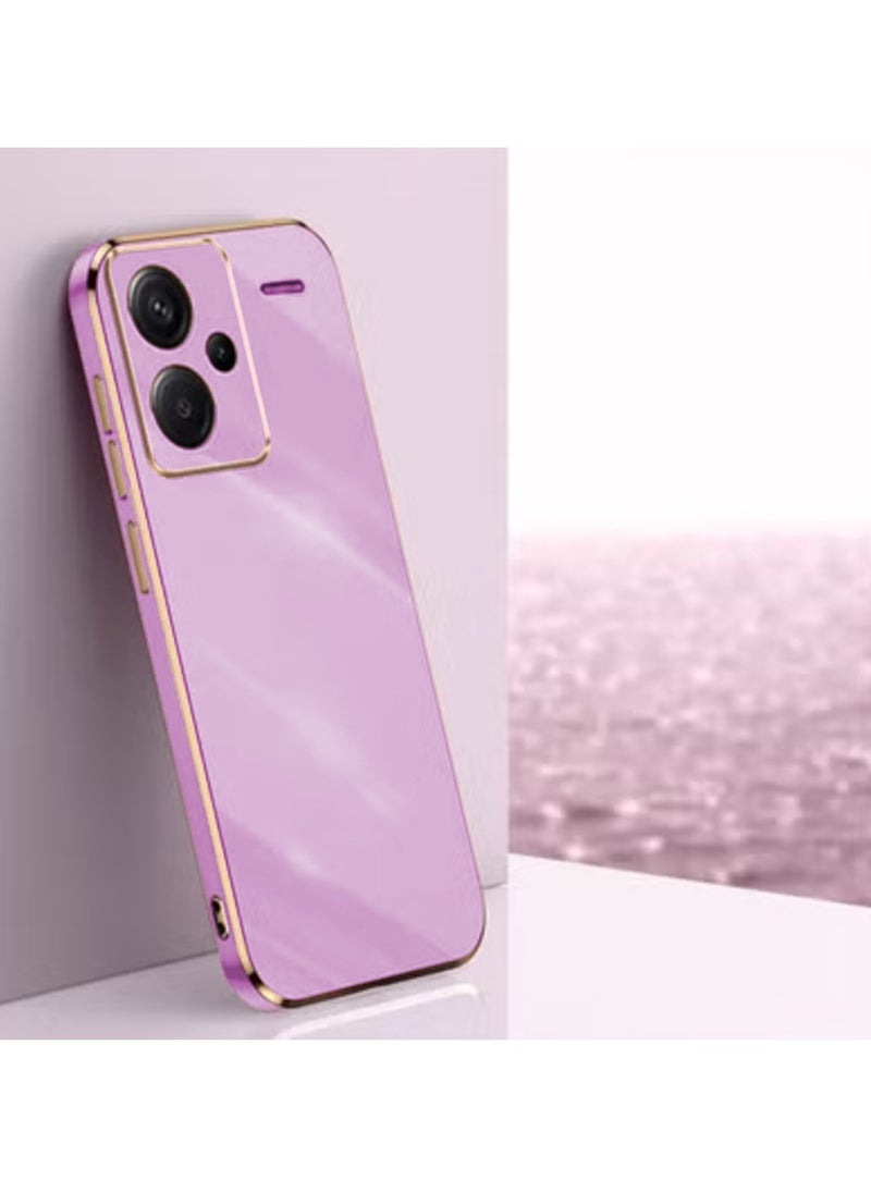 Generic Xiaomi Redmi Note 13 Pro Plus 5G Purple Mobile Phone Case Cover, Luxury Plating Soft Back Cover, Raised Full Camera Protection 