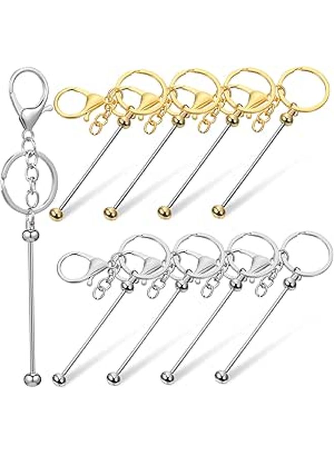 Angoily 12 Pieces Beadable Keychain DIY Craft Kit for Unique Key Making Personalizing Bags - Image 1