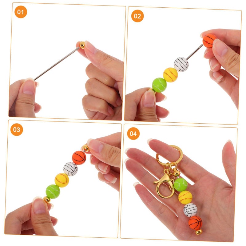 Angoily 12 Pieces Beadable Keychain DIY Craft Kit for Unique Key Making Personalizing Bags - Image 4