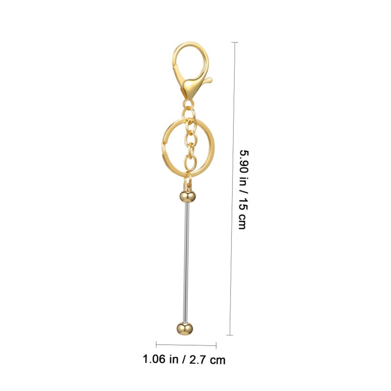 Angoily 12 Pieces Beadable Keychain DIY Craft Kit for Unique Key Making Personalizing Bags - Image 3