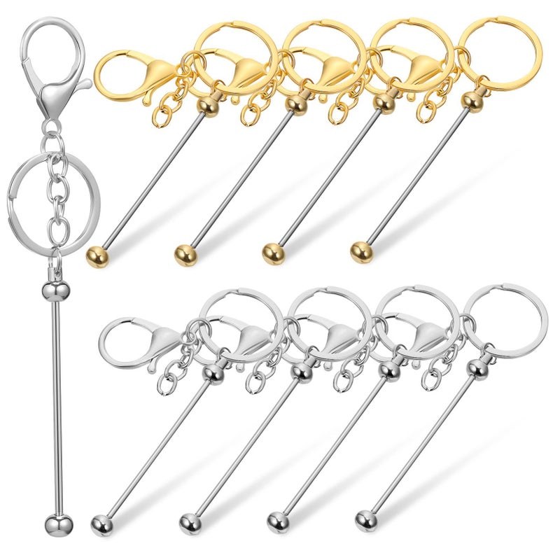 Angoily 12 Pieces Beadable Keychain DIY Craft Kit for Unique Key Making Personalizing Bags - Image 2