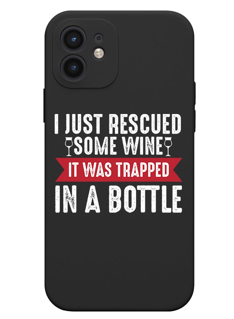 Theodor Protective Slim Fit Case Liquid Silicone Cover with Full Body Protection Anti-Scratch Shockproof Case For iPhone 12 Black  - Women B - Image 1