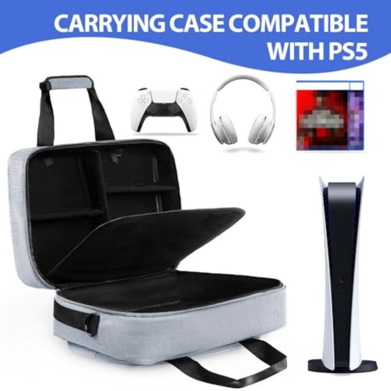 Uuboxs Carrying Case for PS5 PS5 Pro PS5 Slim Upgrade Protective Travel Bag for PS5 Disc and Digital Edition Large Capacity Storage Bag Compatible with PlayStation 5 Controller Console Accessories Durable Nylon with Padded Interior Black - Image 3