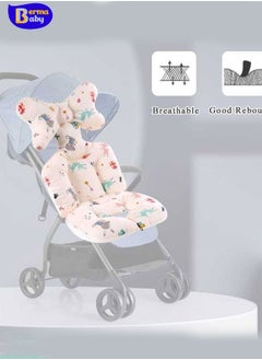 Berma Baby وسادة مقعد الطفل بطانة مقعد الطفل بطانة مقعد الطفل بطانة كرسي السيارة العالي ثلاثية الأبعاد الشبكية الهوائية القابلة للتنفس للرضع بطانة ناعمة، حاملة أطفال، وسادة عربة أطفال غير قابلة للانزلاق للطفل ا  - Image 1