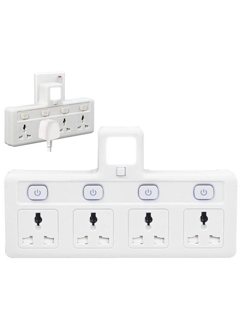 TYCOM Power Adapter Multi Plug Extension with 4 Ways Night Light Extender Wall Charger Socket Multiple Electrical Outlet Adaptor Charging Station for Home Office - Image 1