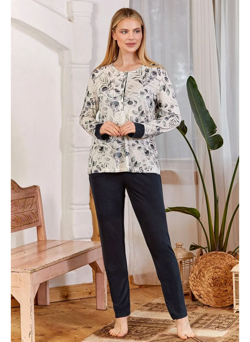 Cossy By Aqua 24197 Women's Long Sleeve Pajama Set-Green