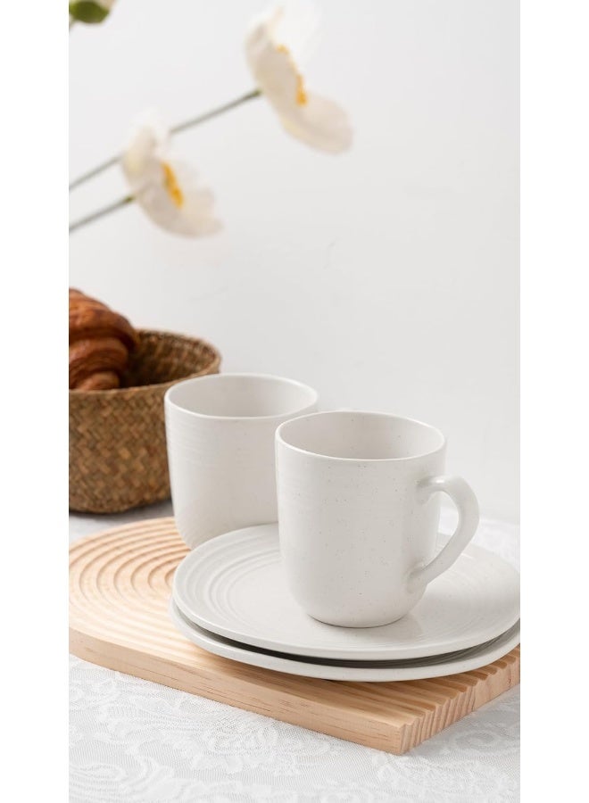 Famiware Twilight 4 Piece Set Ceramic Coffee Mugs, 14oz, Set for Tea, Coffee, Milk, Microwave & Dishwasher Safe, White - Image 5