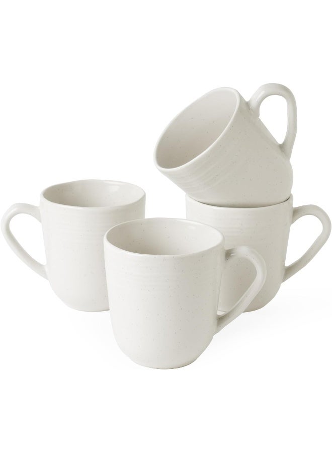 Famiware Twilight 4 Piece Set Ceramic Coffee Mugs, 14oz, Set for Tea, Coffee, Milk, Microwave & Dishwasher Safe, White - Image 1