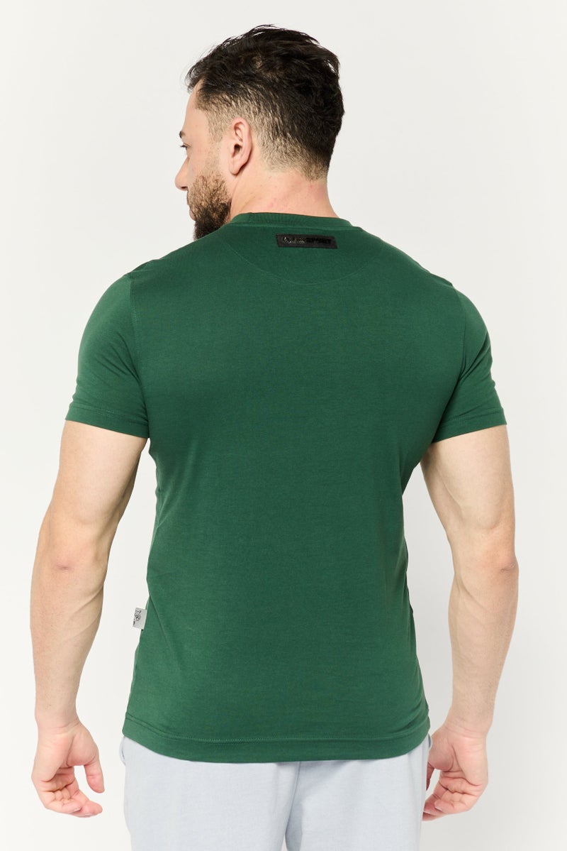 Plein Sport Men Sportswear Fit Short Sleeves Outdoor T-Shirt, Green  - Image 4