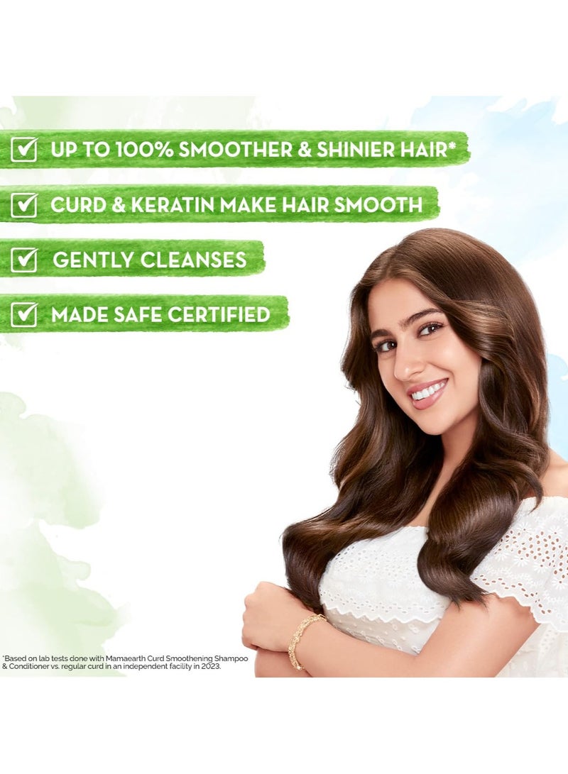 Mama Earth Curd Smoothening Shampoo For Women and Men; with Curd & Keratin for Smooth & Shiny Hair- 250 ml; Nourishes Dry Hair and Controls Frizz - Image 3