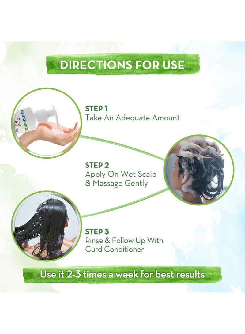 Mama Earth Curd Smoothening Shampoo For Women and Men; with Curd & Keratin for Smooth & Shiny Hair- 250 ml; Nourishes Dry Hair and Controls Frizz - Image 5