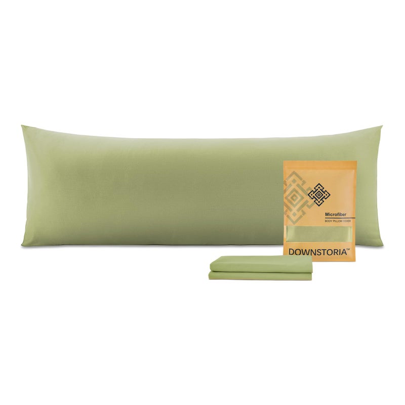 DOWNSTORIA Body Pillow Cover, Ultra Soft Microfiber Long Pillowcase, Envelope Closure Large Pillow Cases 20x54 inch (Sage Green) - Image 1