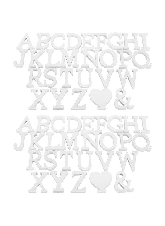 HOZEON 56 PCS Decorative Wooden Letter, White Free-Standing Wood Letters, Modern and Stylish Wall Letters for Bedroom, Wedding, Birthday Party, Children, Home Decoration - Image 1