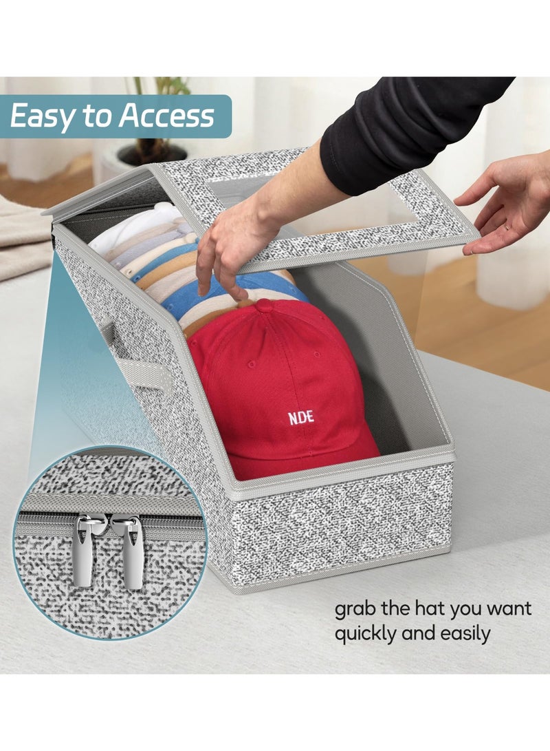 كيلا قطعتان من رفوف تخزين القبعات القابلة للتكديس لقبعات البيسبول، ورفوف ملابس دوارة صغيرة لتعليق الملابس، وحزمتان من العناصر - Image 4