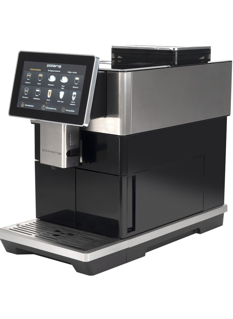 Polaris Coffee Machine PACM 2081AC WIFI IQ Home AS Black Remote control via Wi-FI. 40 drinks. Includes a thermal mug and a glass milk container. Heater type - Thermoblock Power - 1500 W Pump pressure - 20 bar Water tank volume - 1.8 l Bean hopper volume 250 g Cappuccino maker type - automatic Display - color touch  - Image 4
