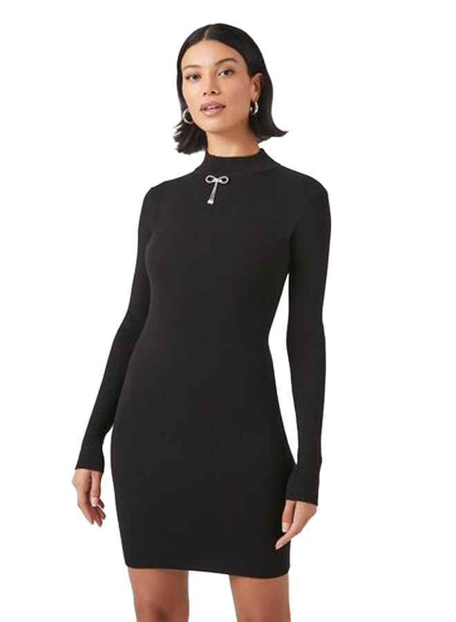 FOREVER 21 Rhinestone Bow Mini Sweater Dress  - Image 2