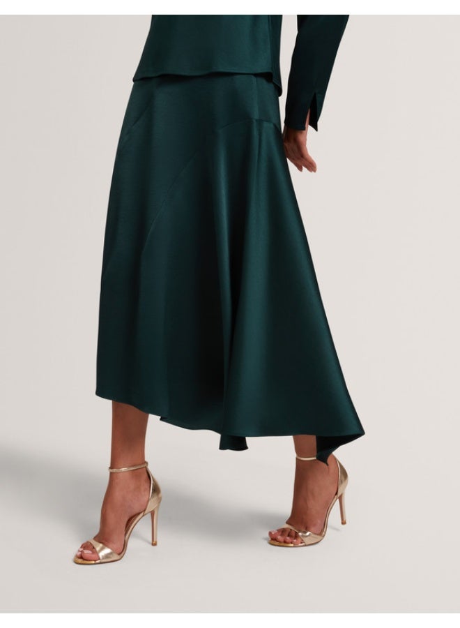 Ted Baker Satin Midi Skirt with Asymmetric Hem - Image 2