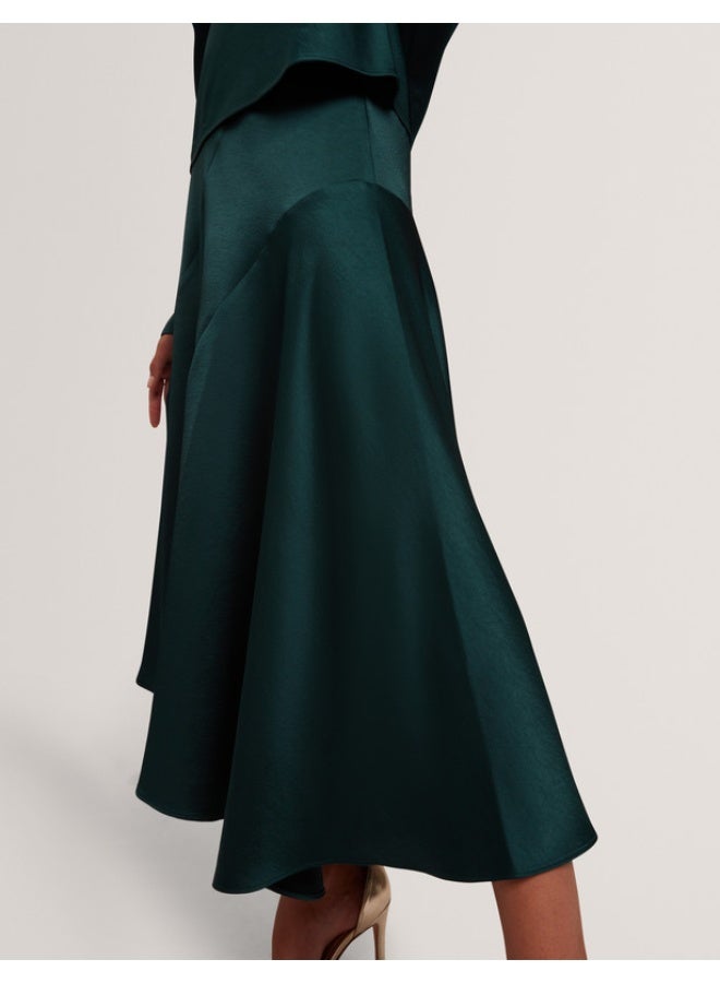 Ted Baker Satin Midi Skirt with Asymmetric Hem - Image 5