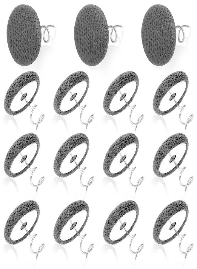 Xyembu 15 Pcs Flax Covered Button Twist Pins, Bed Skirt Pins, Twists Pin for Upholstery, Fabric Holders for Furniture Upholstery, Slipcovers, Headliners Fixed (Grey - Image 1
