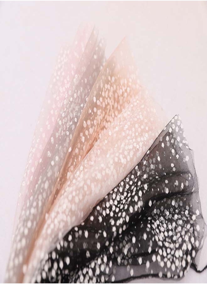Excefore - Mesh Lace Socks 5 Pairs Sheer Mesh Decorated Tulle Socks Elegant Loose Socks lovely Lace Tulle Socks Metallic Glitter Stars Tulle Socks Nylon Lace Loose Socks Slouch Socks Thin Lace Ankle Socks - Image 1