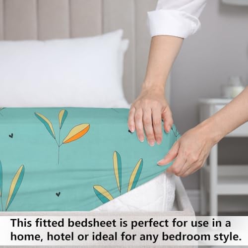 VAS COLLECTIONS Microfiber 220 GSM Glace Cotton AC Comforter (90x100 inch) Set King Size Double Bed with Fitted Bedsheet (72x78 inch) and 2 Pillow Covers | 4 Piece Bedding Set - Mint Green - Image 3