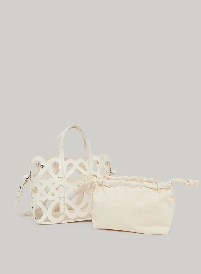 Styli  White Cutout Detail Handbag for Women | Best Price UAE