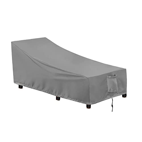 OutdoorLines Outdoor Waterproof Patio Chaise Lounge Chair Cover - UV Resistant Lounger Covers Heavy Duty Weatherproof Patio Sofa Furniture Covers, 1 Pack, 78Wx35.5Dx33H Inches, Gray - Image 1