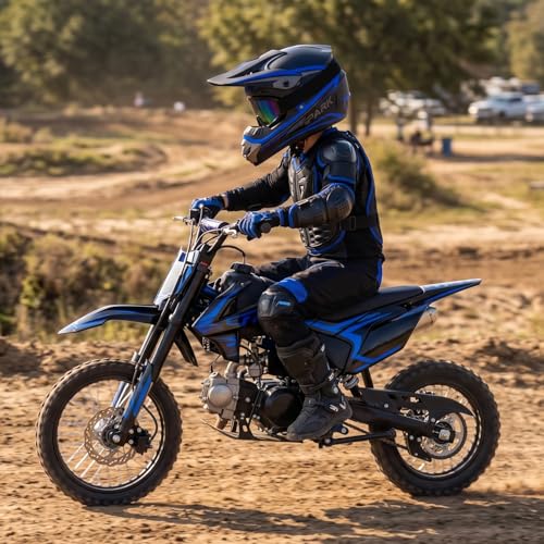 TTMiku Youth Kids Dirt Bike Helmet Motocross ATV Dirtbike BMX MX Go-Kart 4-Wheeler Quad Offroad Motorcycle Helmet Goggles Gloves Mask DOT Certified, Purple Blue, Small - Image 2
