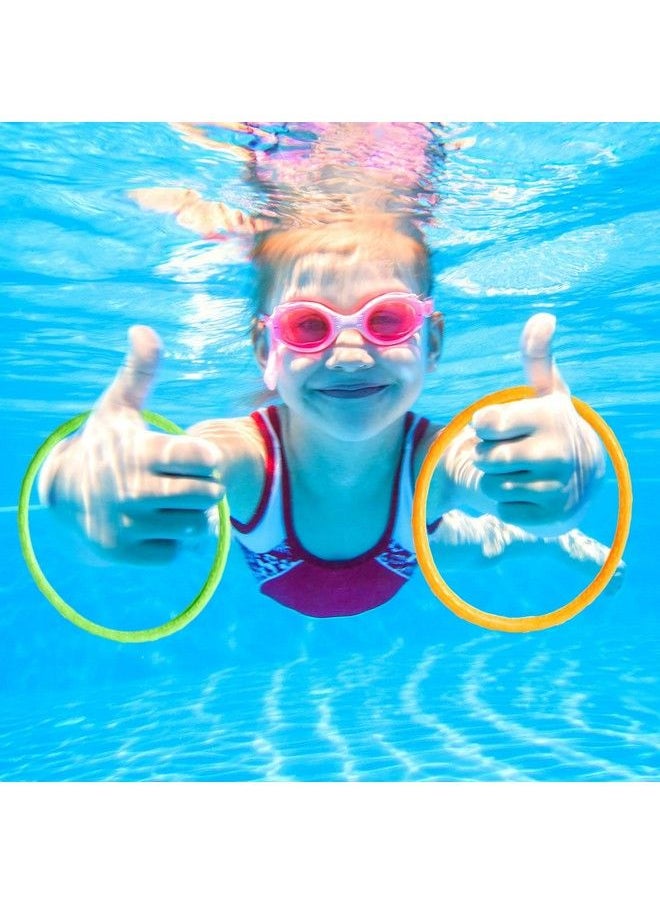 Blue Panda 12Pack Swim Dive Rings Kids Pool Toys Easy To Grab Underwater Diving Rings For Training Summer Swimming Party Games Toss Multicolored Pool Sinking Toys (6 In)  - Image 4