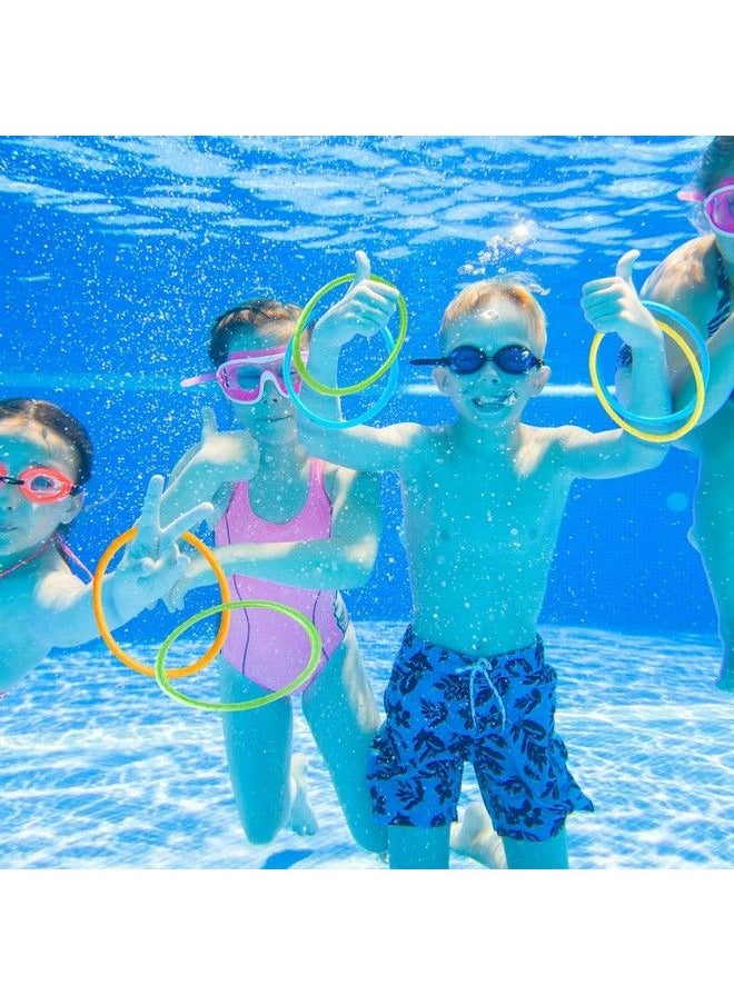 Blue Panda 12Pack Swim Dive Rings Kids Pool Toys Easy To Grab Underwater Diving Rings For Training Summer Swimming Party Games Toss Multicolored Pool Sinking Toys (6 In)  - Image 3