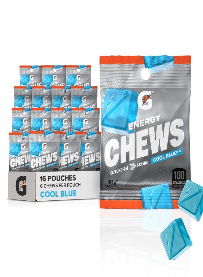 Gatorade Energy Chews, Cool Blue, Caffeine Free, B12, 1.06 oz - 100 Calorie Pouches, (16 Pack) - Image 1