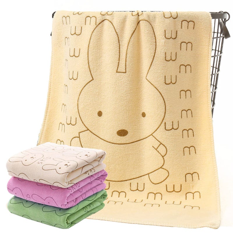 DRESSABLY Soft Absorbent Baby Towel (Color & Prints May Vary) (Pack of 2)(Light Color, Small_48cm x 84cm) - Image 1