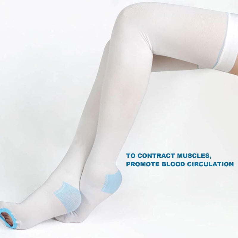 klarako Compression Stockings,Thigh Length Compression Stockings Prevent Varicose Veins Leg Fatigue Swelling Relieve Stockings - Image 5