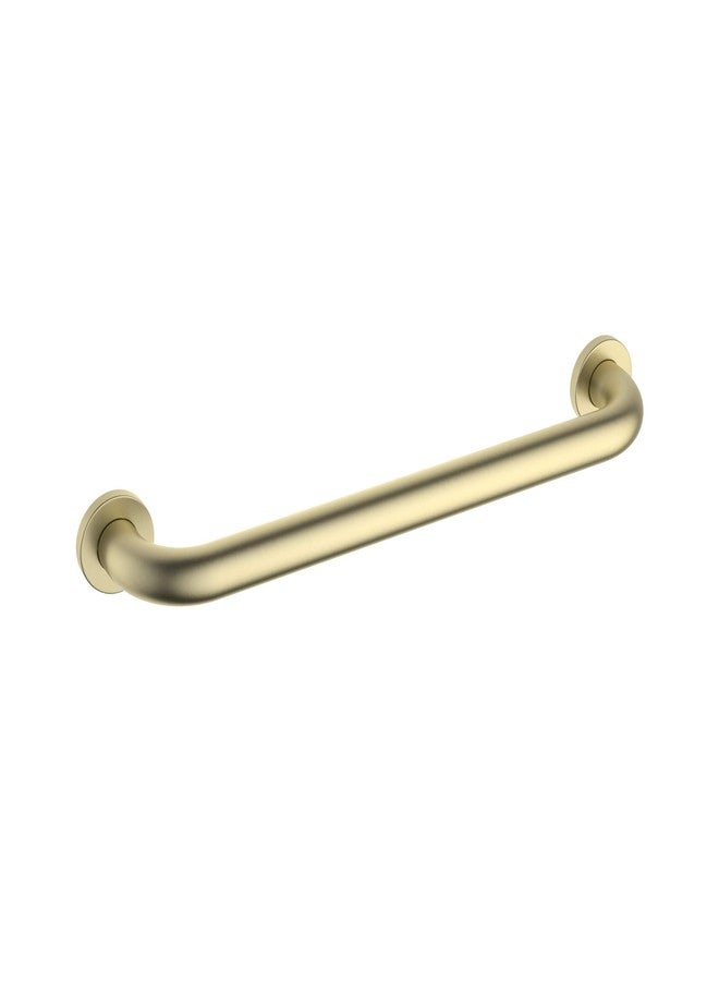 KIBI 18 Inch Bathroom Safety Grab Bar for Shower & Bathtub - Curved Wall Mounted Stainless Steel Shower Grab Bar, Anti-Slip Support Handle for Seniors & Elderly, Brushed Gold (KGB1018) - Image 1