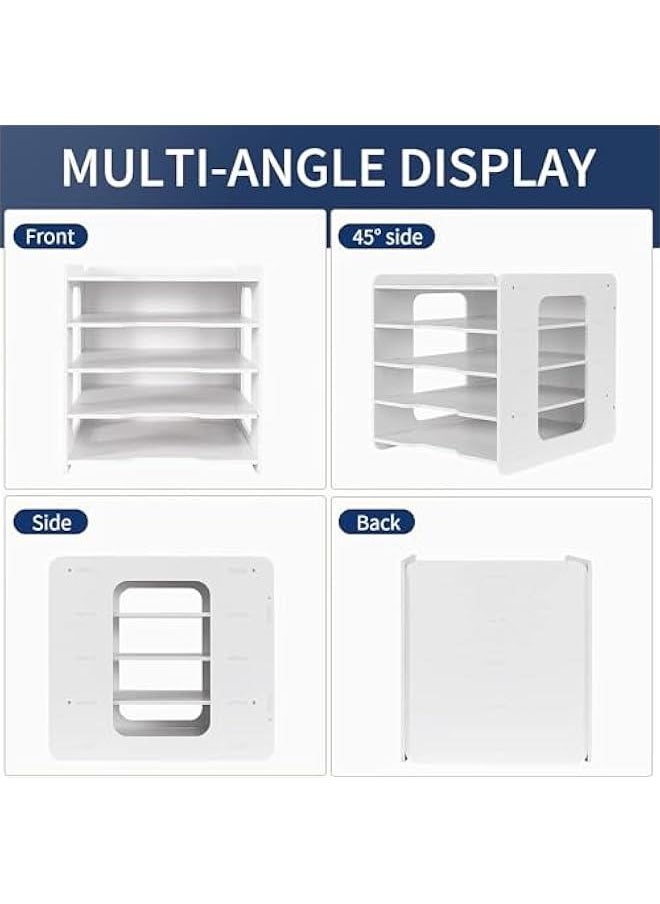 TRASSLE Letter Tray Paper Organizer, Desk Tidy Organizer File Document Holder A4 Paper Filing Trays for Home Office School (5 Tier)  - Image 4