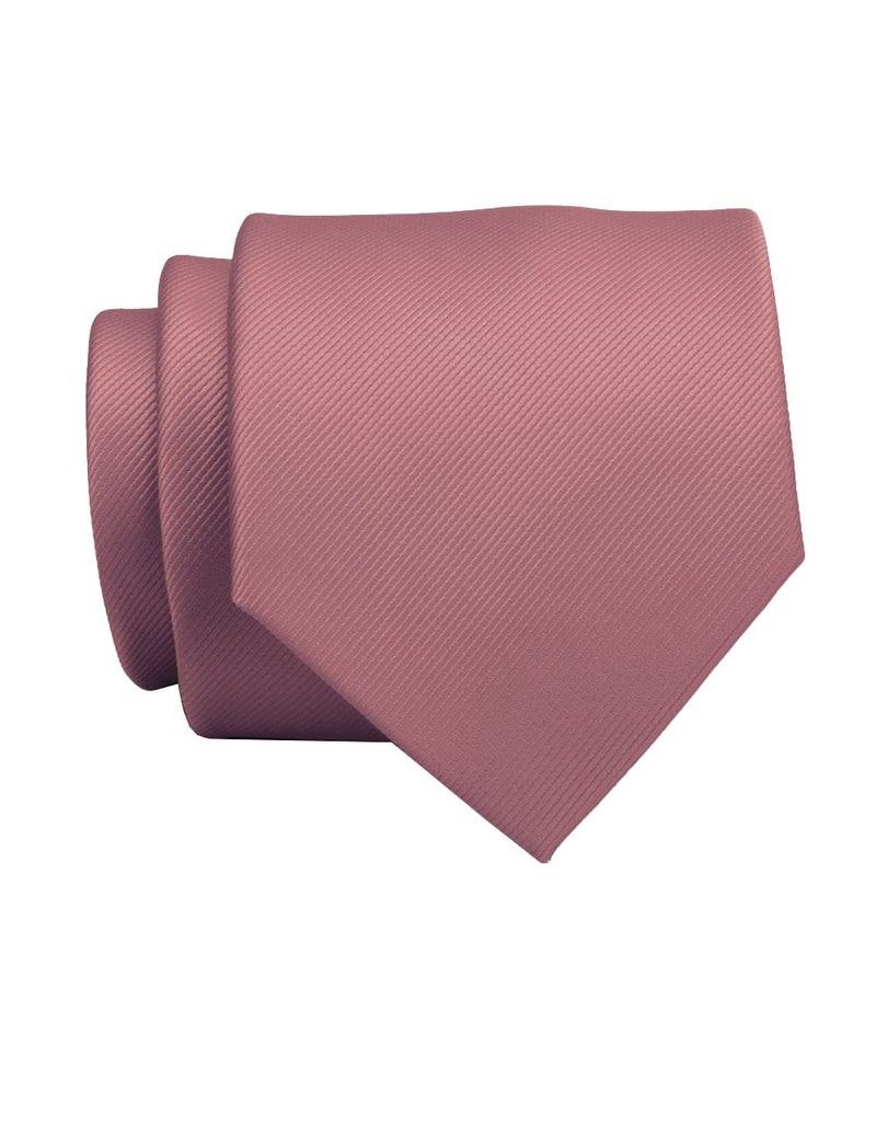 GUSLESON Mens Solid Dusty Rose Ties For Wedding Plain Neckties and Pocket Square Cufflinks Sets(0789-32) - Image 2