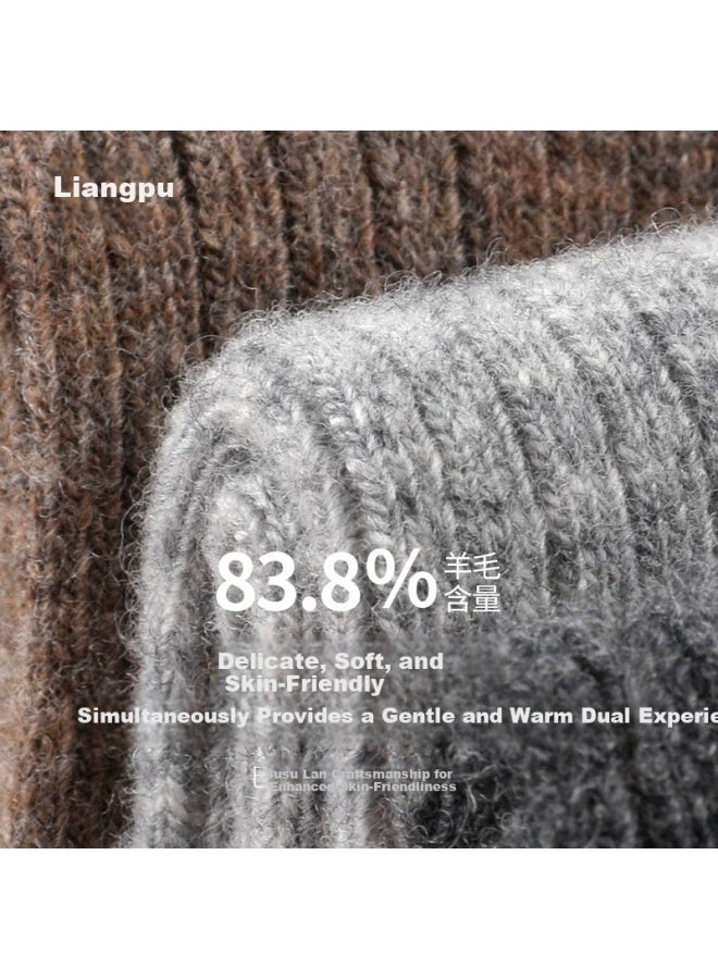 Liangpu Children's Wool Socks Autumn Winter Warm Comfortable Solid Mid-calf Socks Sweat-absorbent Breathable Non-irritating Large Kids Socks - Image 2