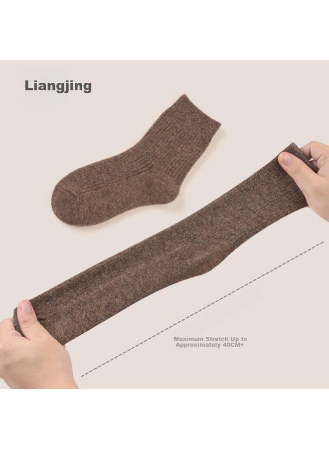Liangpu Children's Wool Socks Autumn Winter Warm Comfortable Solid Mid-calf Socks Sweat-absorbent Breathable Non-irritating Large Kids Socks - Image 4