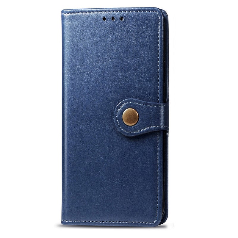 BURAQ Case Cover For OPPO Reno3 A Solid Color Leather Buckle Phone Case with Lanyard & Photo Frame & Card Slot & Wallet & Stand Function(Blue) - Image 2