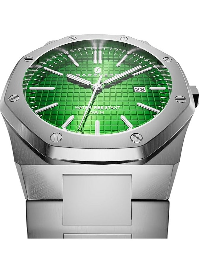 Sapphero - Watch for Men Stainless Steel Mens Watches Waterproof Analog Quartz Movement Wrist Watch Gifts for Men - Image 1
