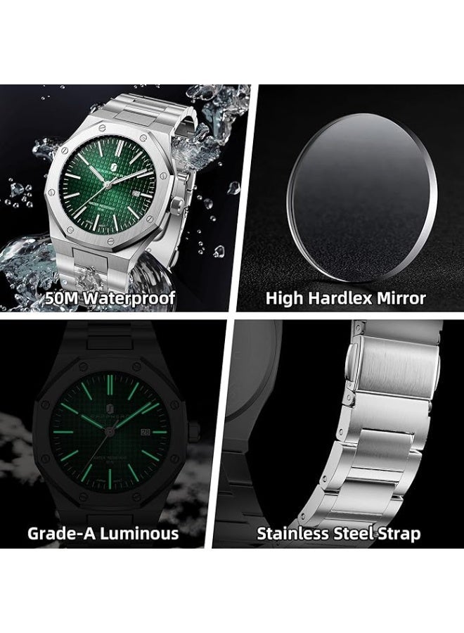 Sapphero Watch for Men Stainless Steel Mens Watches Waterproof Analog Quartz Movement Wrist Watch Gifts for Men - Image 4