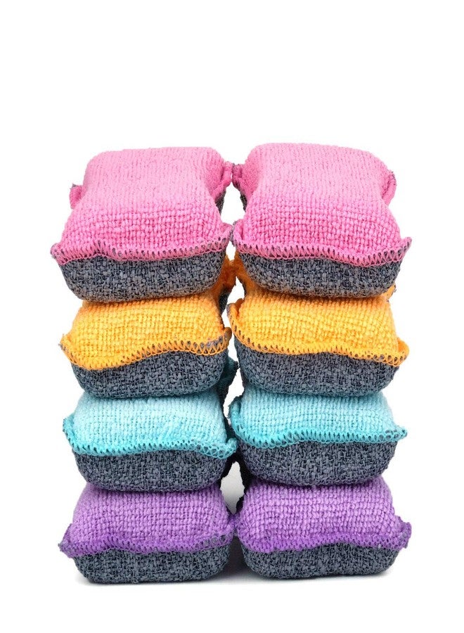 UPSTAR Dish Sponges Kitchen, Microfiber Cleaning Scrubber for Dishwashing, Sink, Basin and Multi-Pupose, Non-Scratch, Size.S Pack of 8 - Image 1