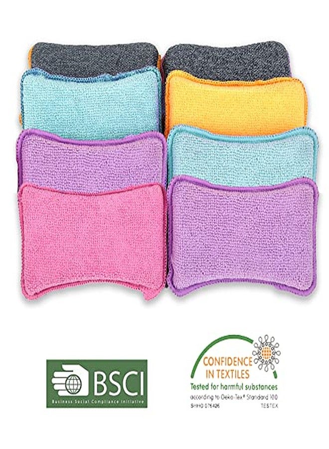 UPSTAR Dish Sponges Kitchen, Microfiber Cleaning Scrubber for Dishwashing, Sink, Basin and Multi-Pupose, Non-Scratch, Size.S Pack of 8 - Image 5