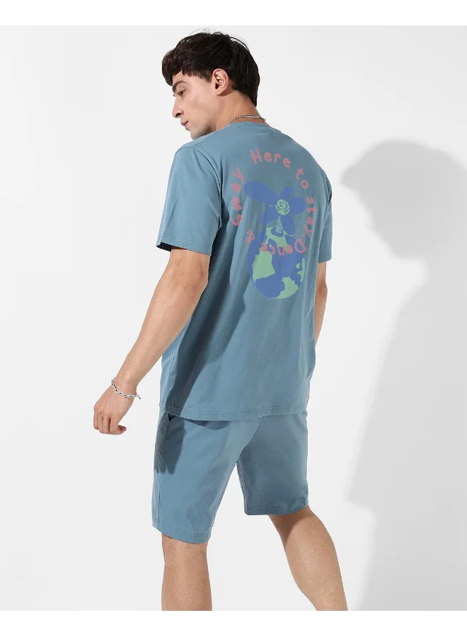 كامبوس سوترا طقم رجالي بطبعة كيوبيد خوخي للملابس الكاجوال