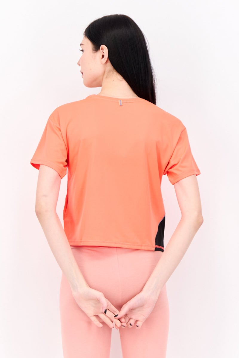 PUMA Women Sportswear Fit Short Sleeve Running T-Shirts, Neon Orange - Image 3