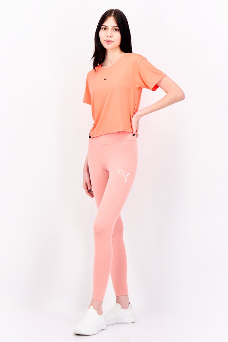 PUMA Women Sportswear Fit Short Sleeve Running T-Shirts, Neon Orange - Image 2