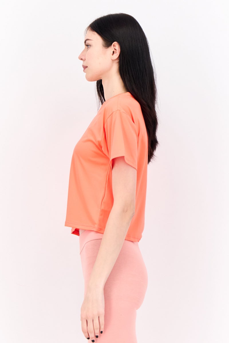 PUMA Women Sportswear Fit Short Sleeve Running T-Shirts, Neon Orange - Image 2